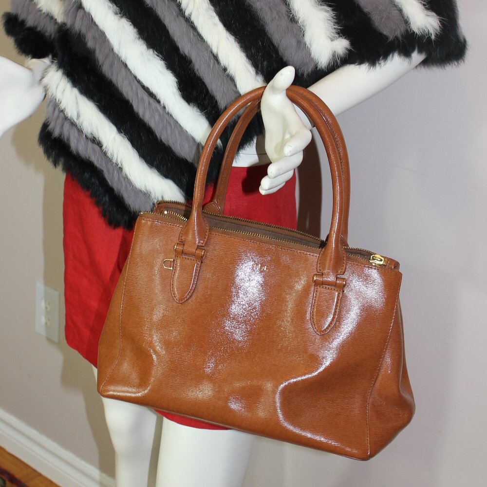 Lauren 1967 Ralf Lauren tote brown lined handbag  purse 8" (h) x12" W x 6"